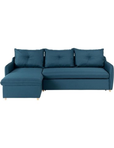 Canapé d'angle convertible et réversible - 4 places - Tissu bleu pétrole - L 238 x P 160 x H 89 cm - OSTEN - Fabriqué en Ukr