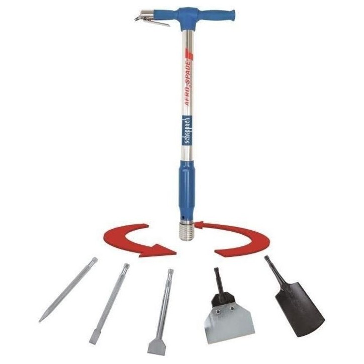 Beche pneumatique universelle 5-en-1 SCHEPPACH - AERO 2 SPADE - Fer forgé - Pression de travail 6,3 bars Beche pneumatique universelle 5-en-1 SCHEPPACH - AERO 2 SPADE - Fer forgé - Pression de travail 6,3 bars