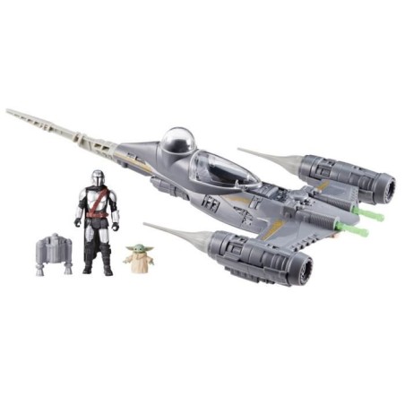 Vaisseau The Mandalorian's N-1 Starfighter, figurines Grogu et Mandalorien de 10 cm, jouet pour enfant des 4 ans, Star Wars Ep