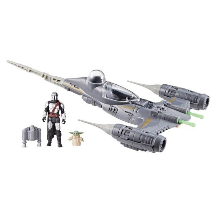 Vaisseau The Mandalorian's N-1 Starfighter, figurines Grogu et Mandalorien de 10 cm, jouet pour enfant des 4 ans, Star Wars Ep Vaisseau The Mandalorian's N-1 Starfighter, figurines Grogu et Mandalorien de 10 cm, jouet pour enfant des 4 ans, Star Wars Ep