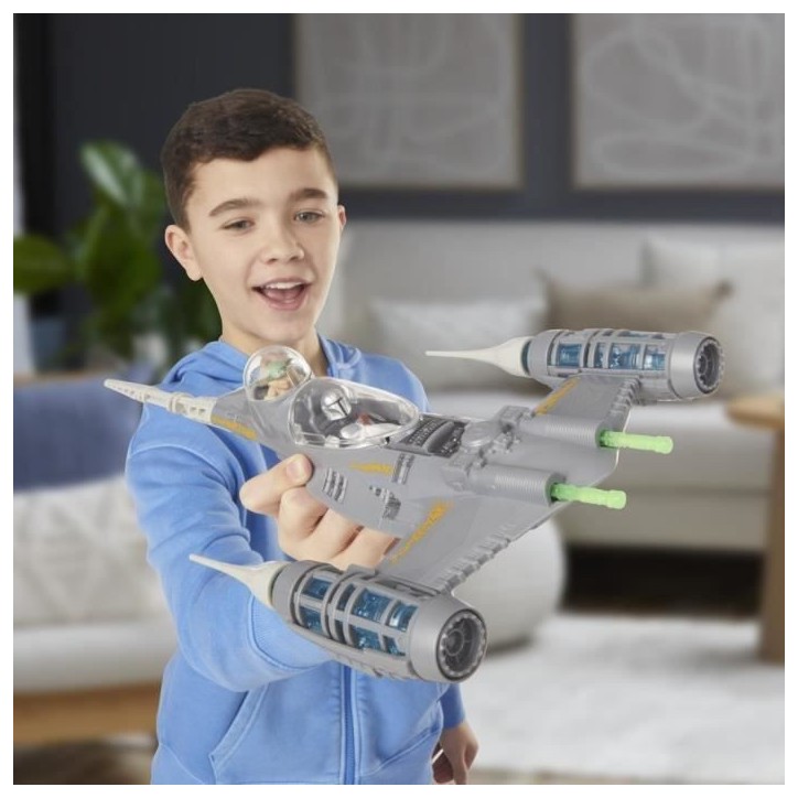 Vaisseau The Mandalorian's N-1 Starfighter, figurines Grogu et Mandalorien de 10 cm, jouet pour enfant des 4 ans, Star Wars Ep Vaisseau The Mandalorian's N-1 Starfighter, figurines Grogu et Mandalorien de 10 cm, jouet pour enfant des 4 ans, Star Wars Ep