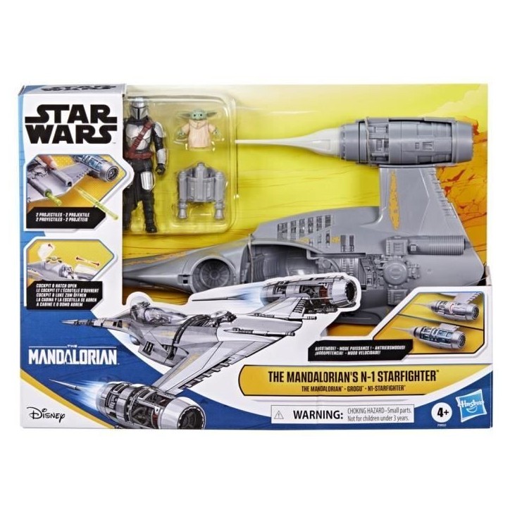 Vaisseau The Mandalorian's N-1 Starfighter, figurines Grogu et Mandalorien de 10 cm, jouet pour enfant des 4 ans, Star Wars Ep Vaisseau The Mandalorian's N-1 Starfighter, figurines Grogu et Mandalorien de 10 cm, jouet pour enfant des 4 ans, Star Wars Ep