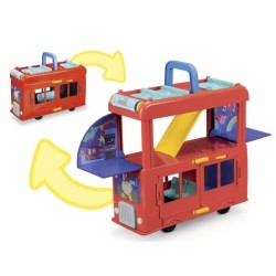 Peppa Pig, coffret Bus en fete 2 en 1 avec 3 figurines et 13 accesso