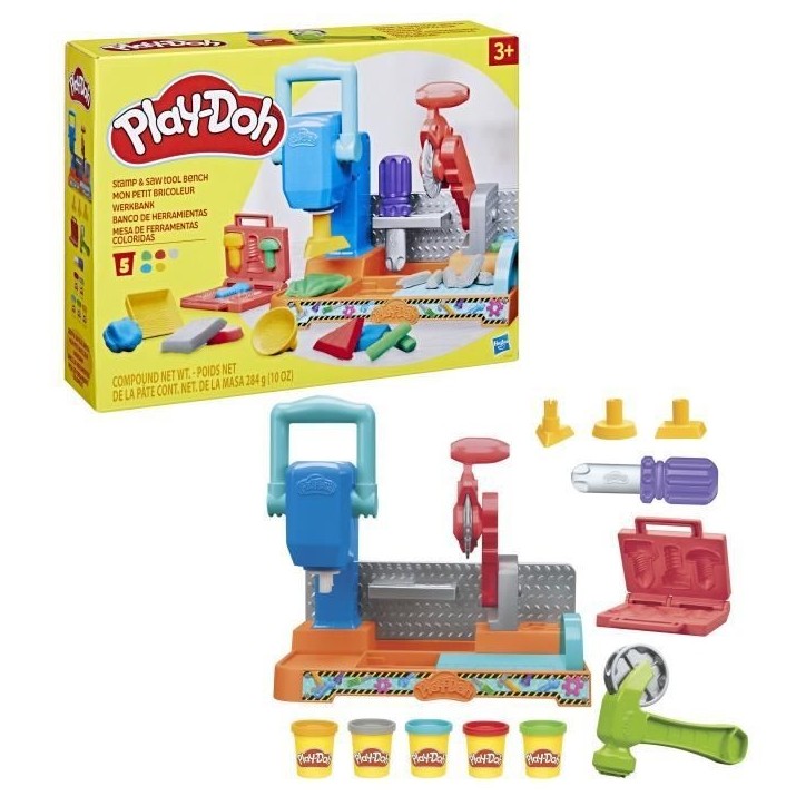 Play-Doh Mon petit bricoleur, coffret avec pâte a modeler