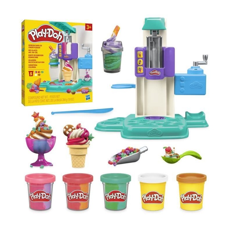 Play-Doh coffret Mes glaces arc-en-ciel avec pâte a modeler Play-Doh coffret Mes glaces arc-en-ciel avec pâte a modeler