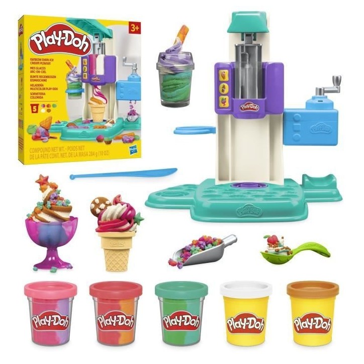 Play-Doh coffret Mes glaces arc-en-ciel avec pâte a modeler