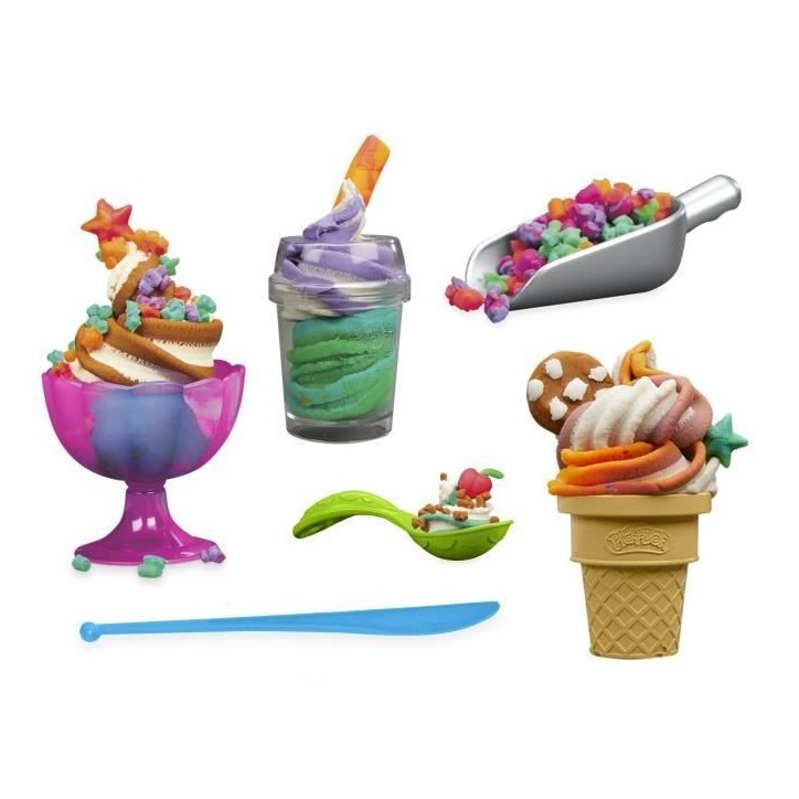 Play-Doh coffret Mes glaces arc-en-ciel avec pâte a modeler