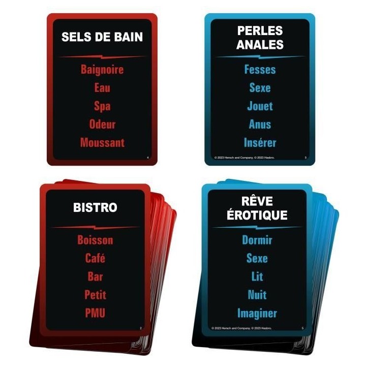 Taboo sans tabous, jeu de société adulte, le jeu des mots interdits, a partir de 18 ans Taboo sans tabous, jeu de société adulte, le jeu des mots interdits, a partir de 18 ans