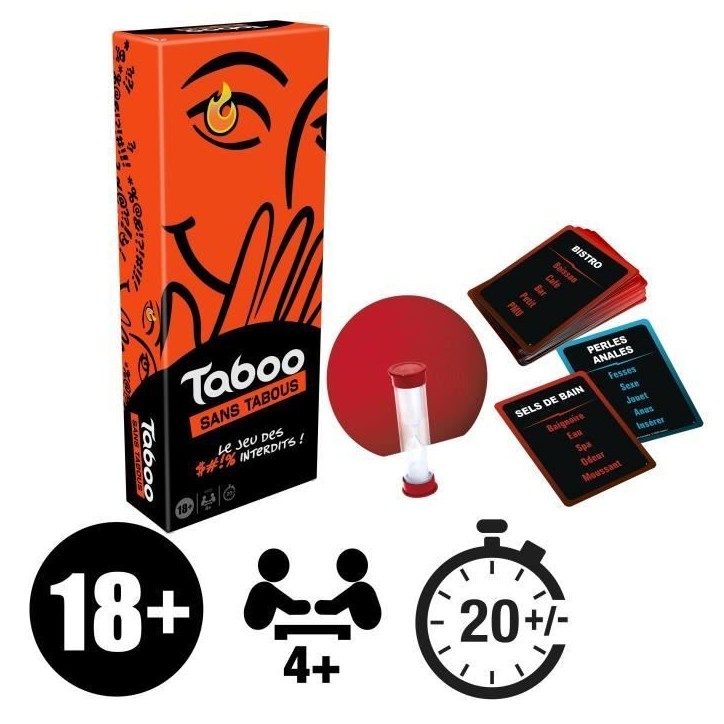 Taboo sans tabous, jeu de société adulte, le jeu des mots interdits, a partir de 18 ans Taboo sans tabous, jeu de société adulte, le jeu des mots interdits, a partir de 18 ans