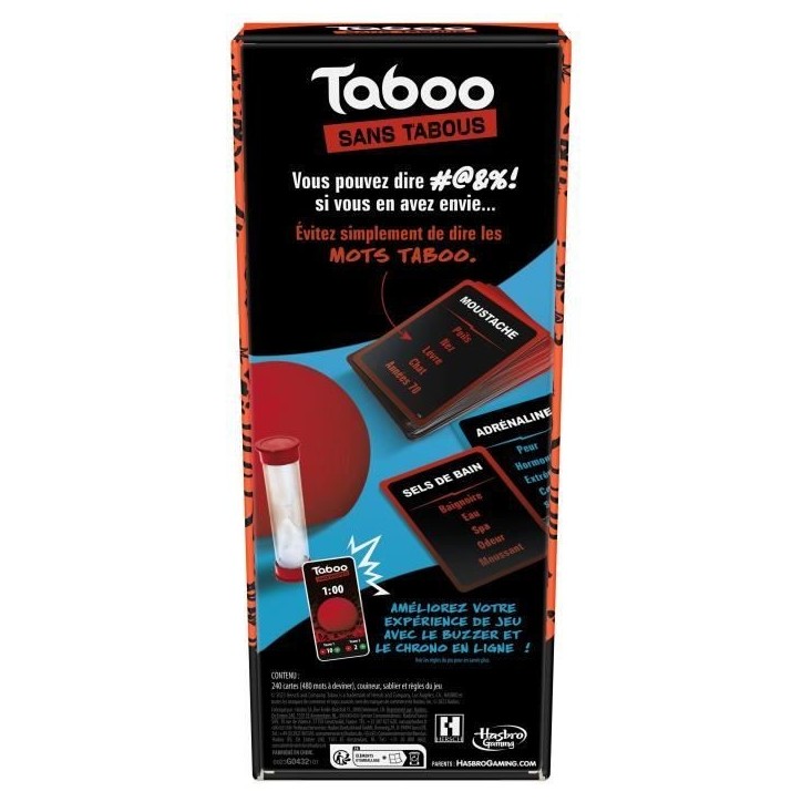 Taboo sans tabous, jeu de société adulte, le jeu des mots interdits, a partir de 18 ans Taboo sans tabous, jeu de société adulte, le jeu des mots interdits, a partir de 18 ans