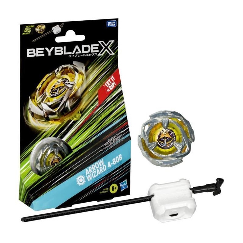 Beyblade X, Starter Pack Arrow Wizard 4-80B avec toupie de compétitio Beyblade X, Starter Pack Arrow Wizard 4-80B avec toupie de compétitio