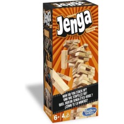 Jenga - Jeu de société classique - Blocs en bois massif - Pour enfan