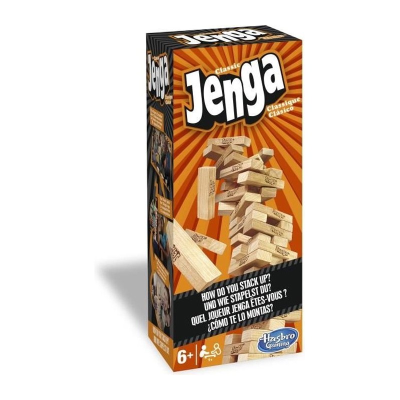 Jenga - Jeu de société classique - Blocs en bois massif - Pour enfan Jenga - Jeu de société classique - Blocs en bois massif - Pour enfan