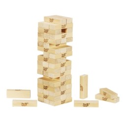 Jenga - Jeu de société classique - Blocs en bois massif - Pour enfan