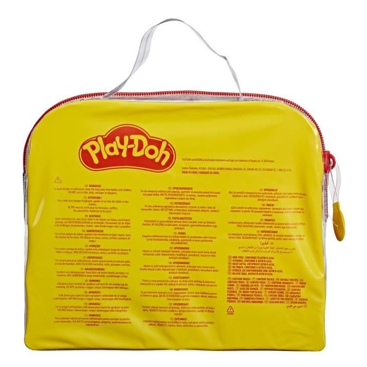 Play-Doh Mon 1er Kit, 9 accessoires avec étui de rangement et 4 pots de pâte a modeler, loisir créatif pour tout-petits, D