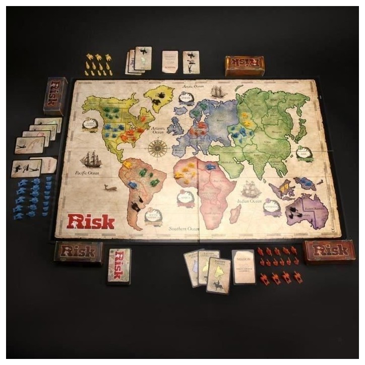 RISK, jeu de société de stratégie pour enfants, des 10 ans, jeu de Plateau, Hasbro Gaming RISK, jeu de société de stratégie pour enfants, des 10 ans, jeu de Plateau, Hasbro Gaming