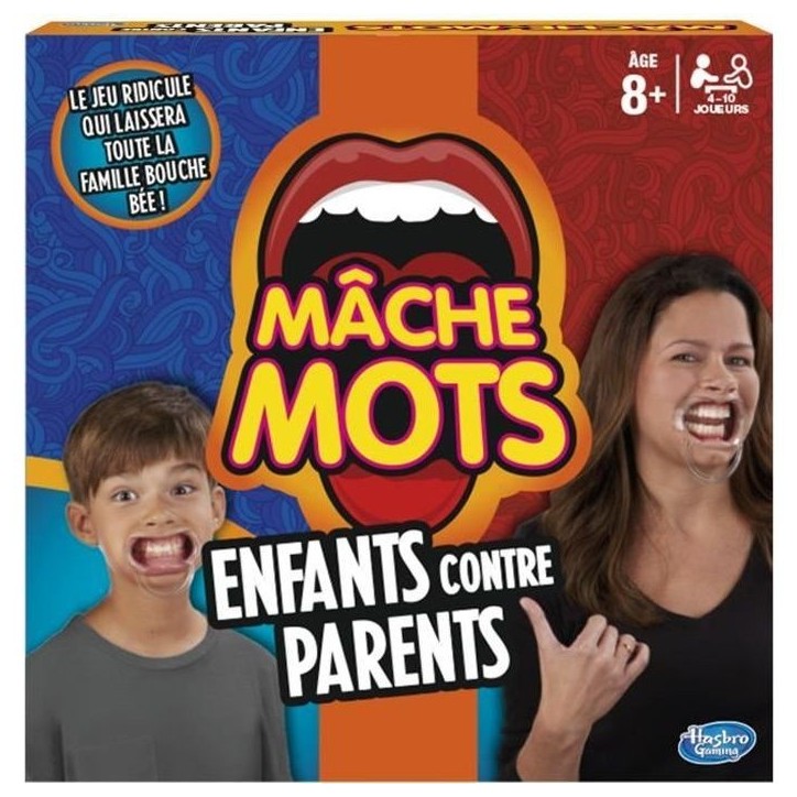 Mache-Mots Enfants contre parents, Jeu de societe ambiance pour la famille, Version francaise, Hasbro Gaming