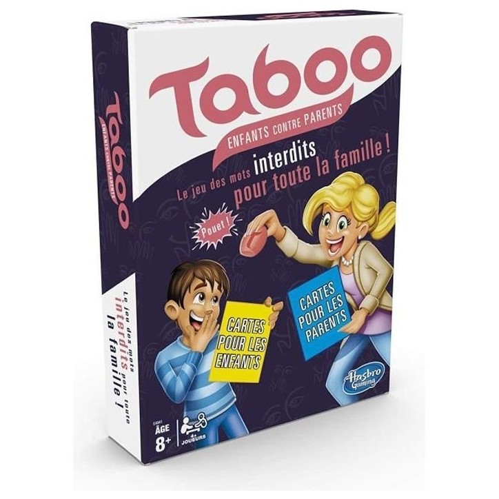 TABOO Enfants contre Parents, Jeu de societe de reflexion, Jeu de plateau pour la famille Version francaise TABOO Enfants contre Parents, Jeu de societe de reflexion, Jeu de plateau pour la famille Version francaise