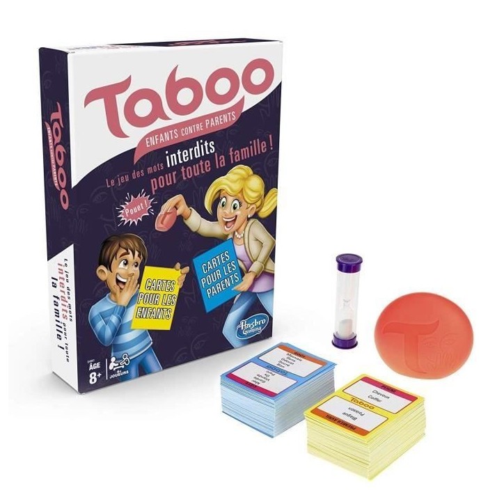 TABOO Enfants contre Parents, Jeu de societe de reflexion, Jeu de plateau pour la famille Version francaise TABOO Enfants contre Parents, Jeu de societe de reflexion, Jeu de plateau pour la famille Version francaise