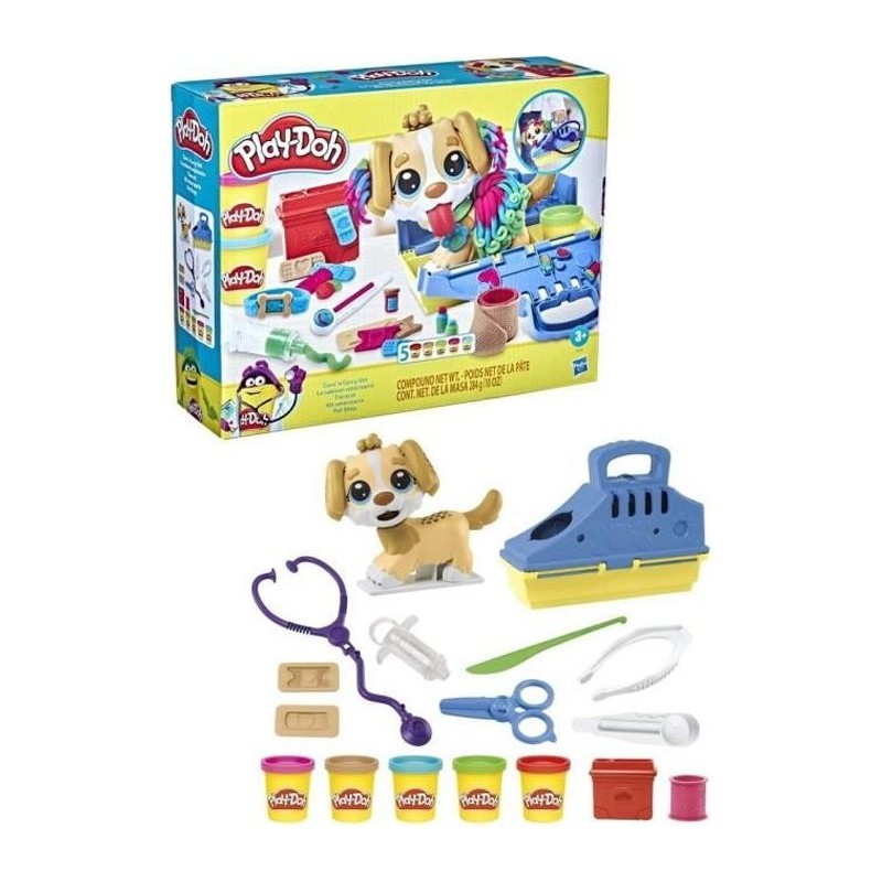 Play-Doh Le cabinet vétérinaire avec chien, avec 5 pots de pâte a m