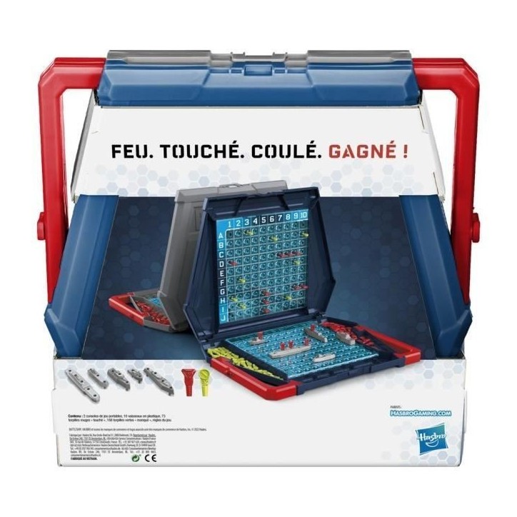 Touché coulé - jeu de société de bataille navale - pour 2 joueurs - version française Touché coulé - jeu de société de bataille navale - pour 2 joueurs - version française