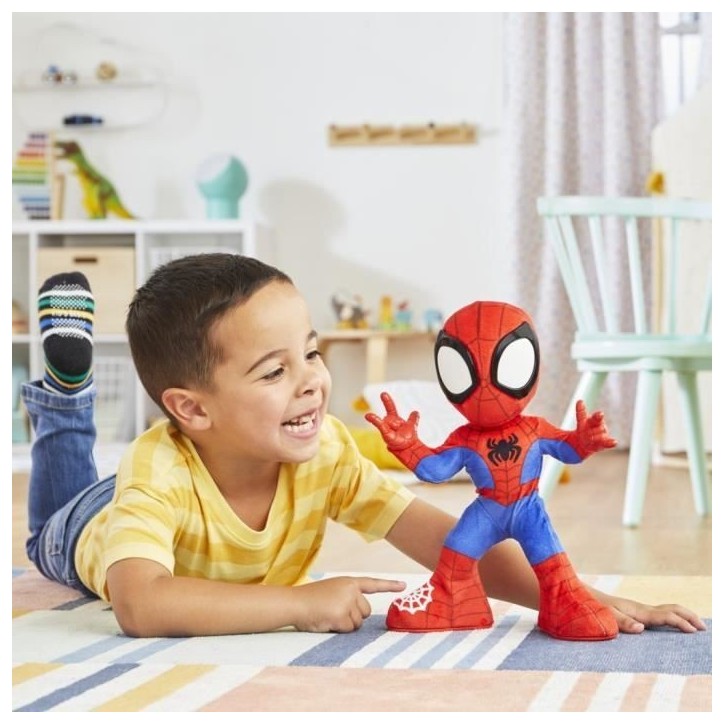 Spidey danse et rampe, peluche interactive avec musique et sons, jouets de super-héros a partir de 3 ans, Spidey et ses Amis E