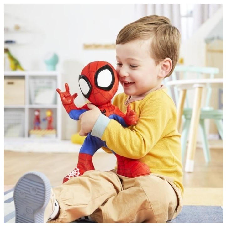 Spidey danse et rampe, peluche interactive avec musique et sons, jouets de super-héros a partir de 3 ans, Spidey et ses Amis E