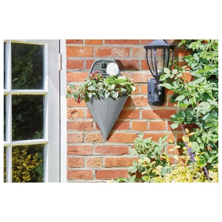 Fixation Murale - Faux rotin - Ardoise - 35cm - SMART GARDEN