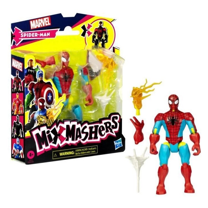 MixMashers SpiderMan, figurine 12 cm personnalisable a mélanger et combiner avec accessoires, Marvel, des 4 ans MixMashers SpiderMan, figurine 12 cm personnalisable a mélanger et combiner avec accessoires, Marvel, des 4 ans