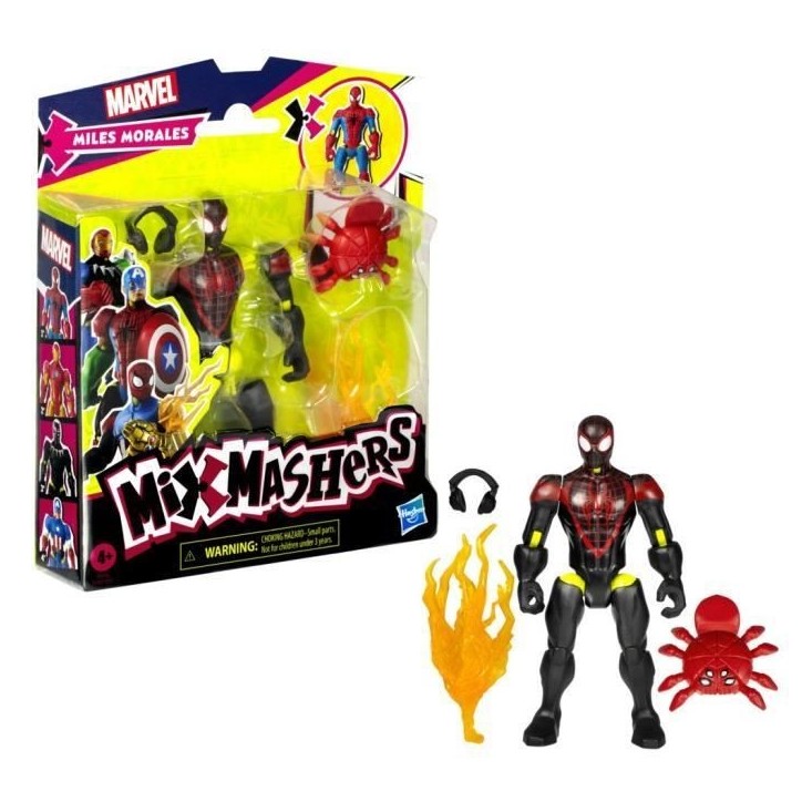 MixMashers Miles Morales, figurine personnalisable a mélanger et combiner avec accessoires, Marvel, Des 4 ans MixMashers Miles Morales, figurine personnalisable a mélanger et combiner avec accessoires, Marvel, Des 4 ans