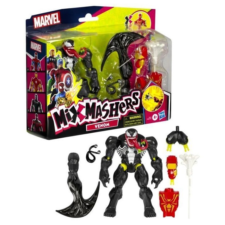 MixMashers Venom Deluxe, figurine 12 cm personnalisable a mélanger et combiner avec accessoires, Marvel, des 4 ans MixMashers Venom Deluxe, figurine 12 cm personnalisable a mélanger et combiner avec accessoires, Marvel, des 4 ans