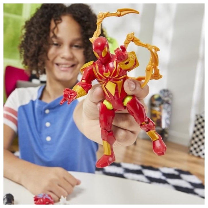 MixMashers Iron Spider Deluxe, figurine 12 cm personnalisable a mélanger et combiner avec accessoires, Marvel, des 4 ans MixMashers Iron Spider Deluxe, figurine 12 cm personnalisable a mélanger et combiner avec accessoires, Marvel, des 4 ans