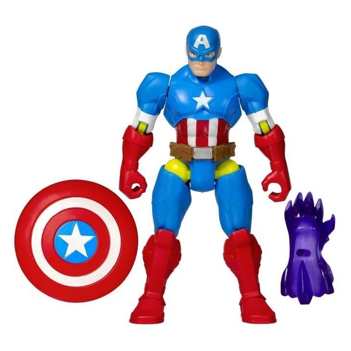 MixMashers Captain America, figurine 12 cm personnalisable a mélanger et combiner avec accessoires, Marvel, des 4 ans MixMashers Captain America, figurine 12 cm personnalisable a mélanger et combiner avec accessoires, Marvel, des 4 ans