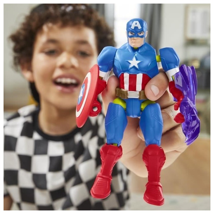 MixMashers Captain America, figurine 12 cm personnalisable a mélanger et combiner avec accessoires, Marvel, des 4 ans MixMashers Captain America, figurine 12 cm personnalisable a mélanger et combiner avec accessoires, Marvel, des 4 ans