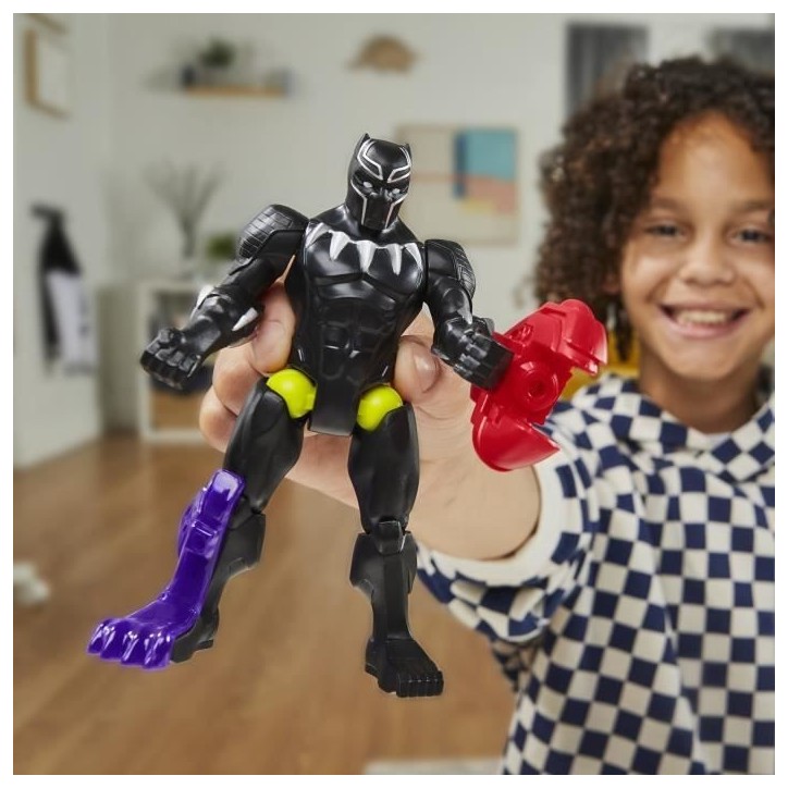 MixMashers Black Panther, figurine 12 cm personnalisable a mélanger et combiner avec accessoires, Marvel, des 4 ans MixMashers Black Panther, figurine 12 cm personnalisable a mélanger et combiner avec accessoires, Marvel, des 4 ans