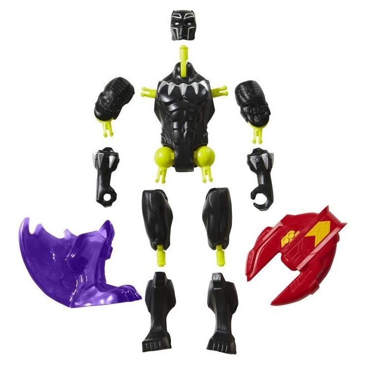 MixMashers Black Panther, figurine 12 cm personnalisable a mélanger et combiner avec accessoires, Marvel, des 4 ans MixMashers Black Panther, figurine 12 cm personnalisable a mélanger et combiner avec accessoires, Marvel, des 4 ans