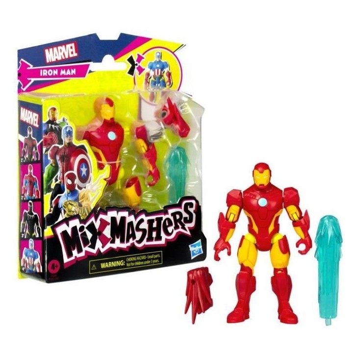 MixMashers Iron Man, figurine 12 cm personnalisable a mélanger et combiner avec accessoires, Marvel, des 4 ans MixMashers Iron Man, figurine 12 cm personnalisable a mélanger et combiner avec accessoires, Marvel, des 4 ans