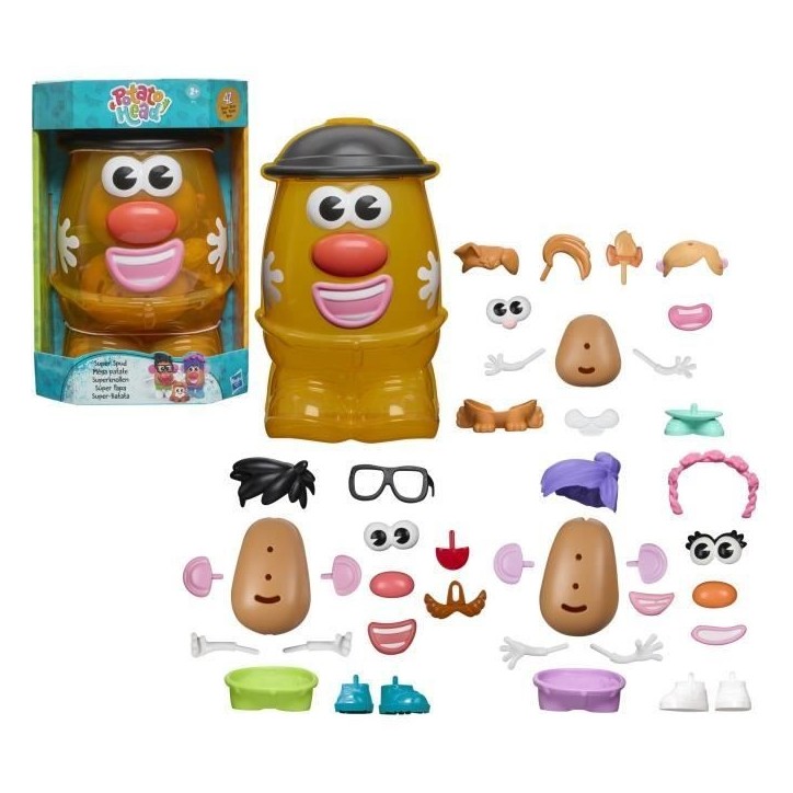 Potato Head Méga patate coffret avec 42 pieces dont une boîte de rangement, jouets préscolaires créatifs pour enfants, des Potato Head Méga patate coffret avec 42 pieces dont une boîte de rangement, jouets préscolaires créatifs pour enfants, des