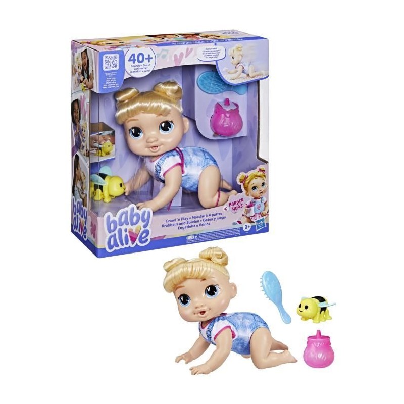 Baby Alive, Harper Hugs Marche a 4 pattes, poupée électronique de 2 Baby Alive, Harper Hugs Marche a 4 pattes, poupée électronique de 2