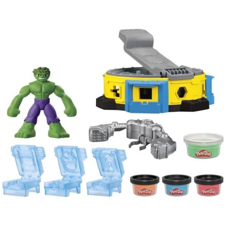 Play-Doh Hulk Écrase tout, coffret pâte a modeler avec figurine Hulk, a partir de 4 ans, Marvel