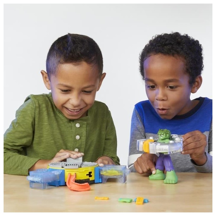 Play-Doh Hulk Écrase tout, coffret pâte a modeler avec figurine Hulk, a partir de 4 ans, Marvel