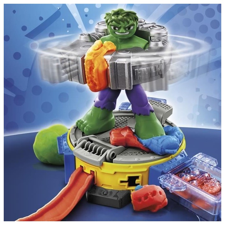 Play-Doh Hulk Écrase tout, coffret pâte a modeler avec figurine Hulk, a partir de 4 ans, Marvel