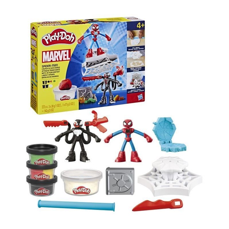 Play-Doh Spider-Man, coffret Attaque tranchante avec 2 figurines flex