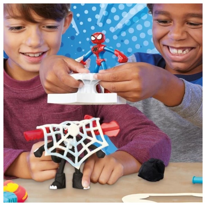 Play-Doh Spider-Man, coffret Attaque tranchante avec 2 figurines flexibles, 7 accessoires et pâte a modeler, des 4 ans, Marv Play-Doh Spider-Man, coffret Attaque tranchante avec 2 figurines flexibles, 7 accessoires et pâte a modeler, des 4 ans, Marv