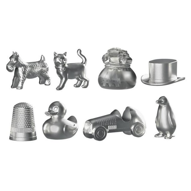 Monopoly classique, jeu de société de plateau, avec boîte de rangement et pions grand format, 2 a 6 joueurs, version FR, des