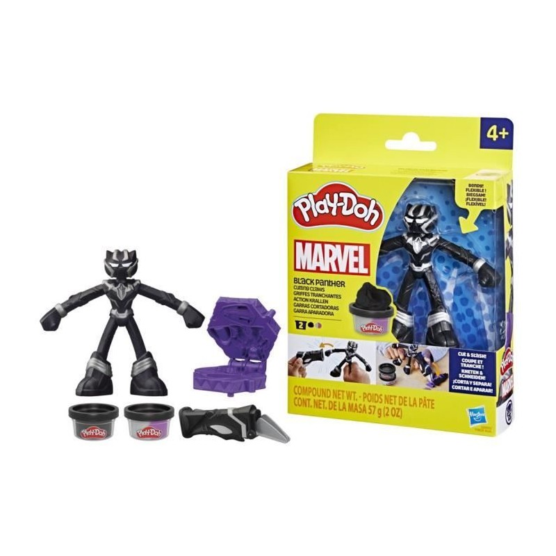 Play-Doh Black Panther, Griffes tranchantes avec figurine flexible et Play-Doh Black Panther, Griffes tranchantes avec figurine flexible et