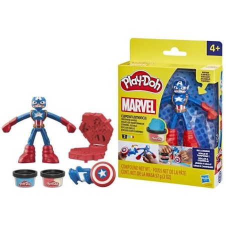 Play-Doh Captain America, coffret Bouclier tamponneur avec figurine fl