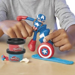 Play-Doh Captain America, coffret Bouclier tamponneur avec figurine fl