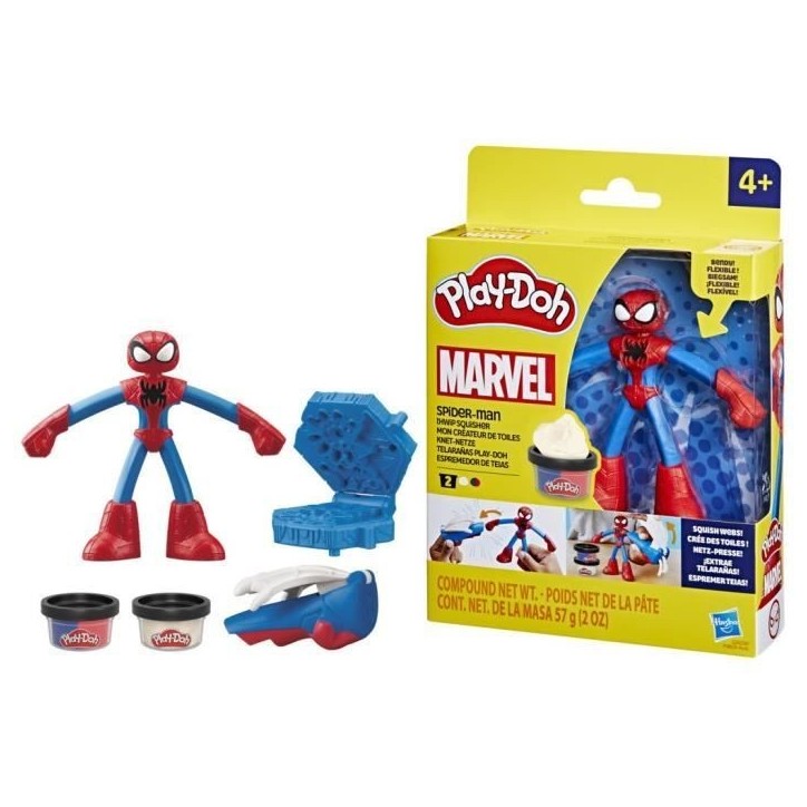 Play-Doh Spider-Man, coffret Mon créateur de toiles avec figurine flexible et pâte a modeler, des 4 ans, Marvel Play-Doh Spider-Man, coffret Mon créateur de toiles avec figurine flexible et pâte a modeler, des 4 ans, Marvel