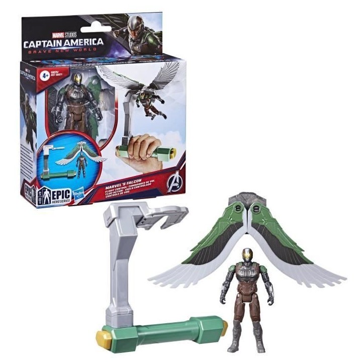 Figurine Falcon Commandes de vol, Marvel Epic Hero Series Captain America: Brave New World, des 4 ans Figurine Falcon Commandes de vol, Marvel Epic Hero Series Captain America: Brave New World, des 4 ans